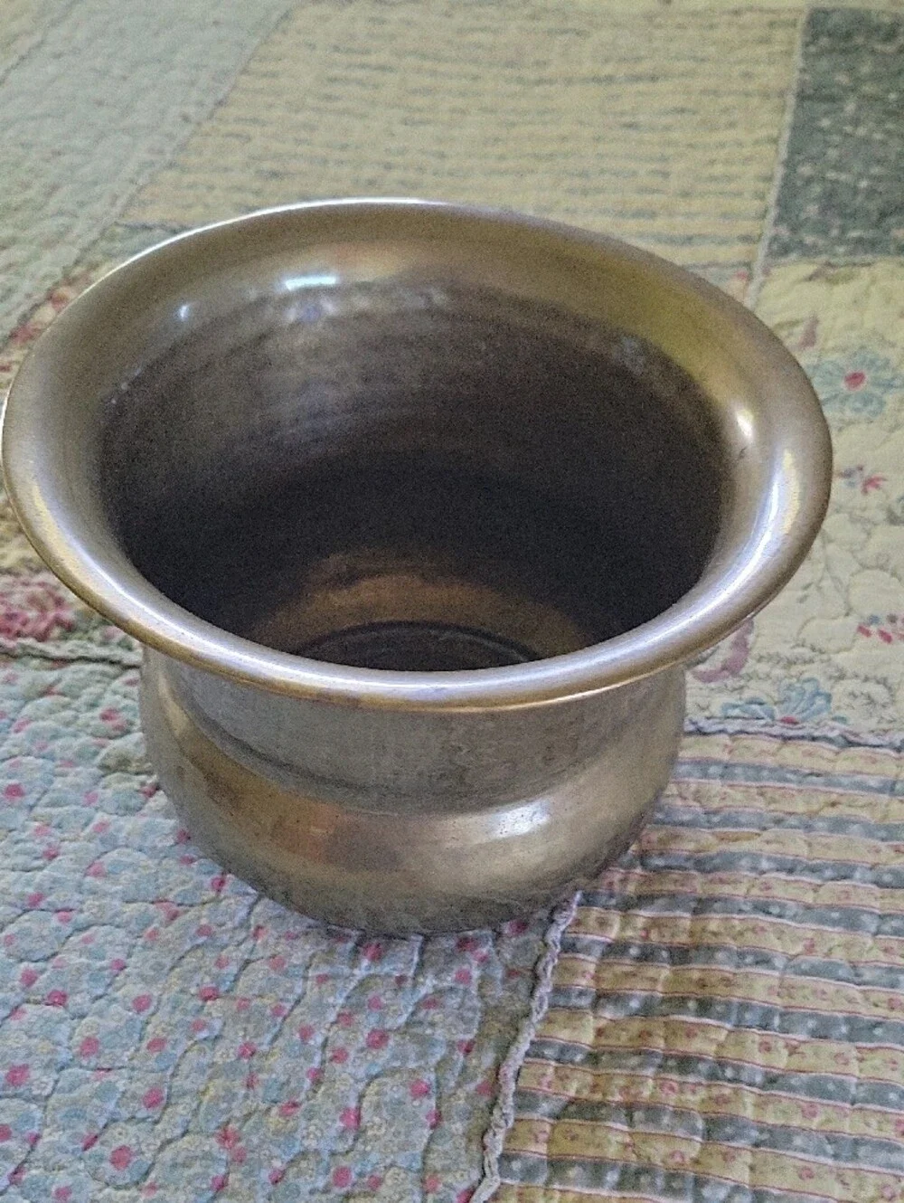 Vintage 1970s Brass Butterfly Squat Pot Planter Made in India Planter